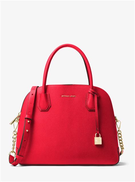 michael kors large dome satchel dark sangria|Michael Kors Studio Mercer Large Leather Dome Satchel in Dark .